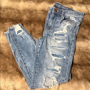 American Eagle Outfitters Women's Ripped Light Blue Jeans